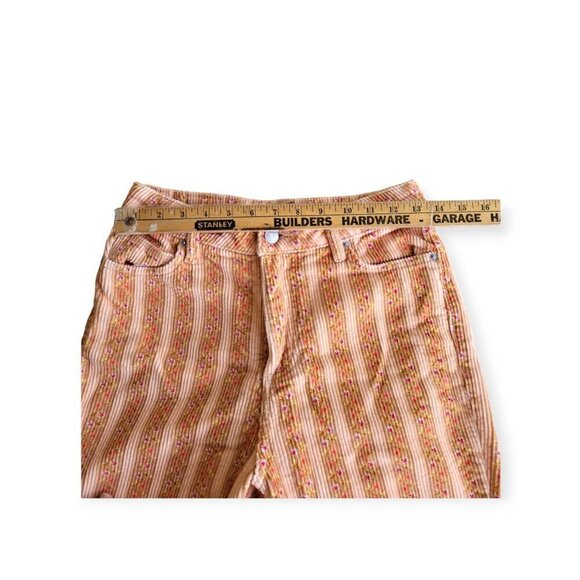BDG Mom High Rise Peach Pink Floral Corduroy Pants Size 26 Cute Everyday Look - Picture 11 of 12